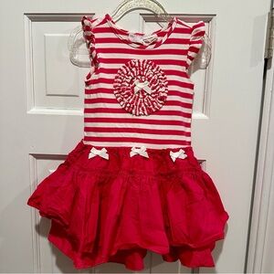 Savannah Pink and White Striped Kids Casual Dress